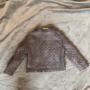 Toddler Leather Moto Jacket Grey